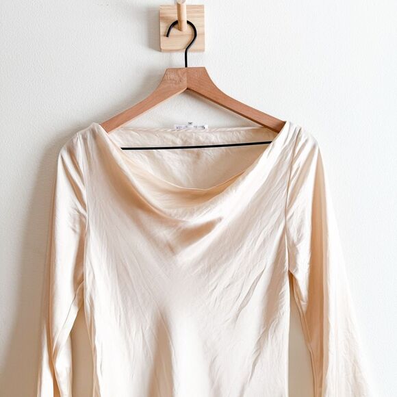 Reformation Pike Satin Long Sleeve Dress Size M - Picture 5 of 8